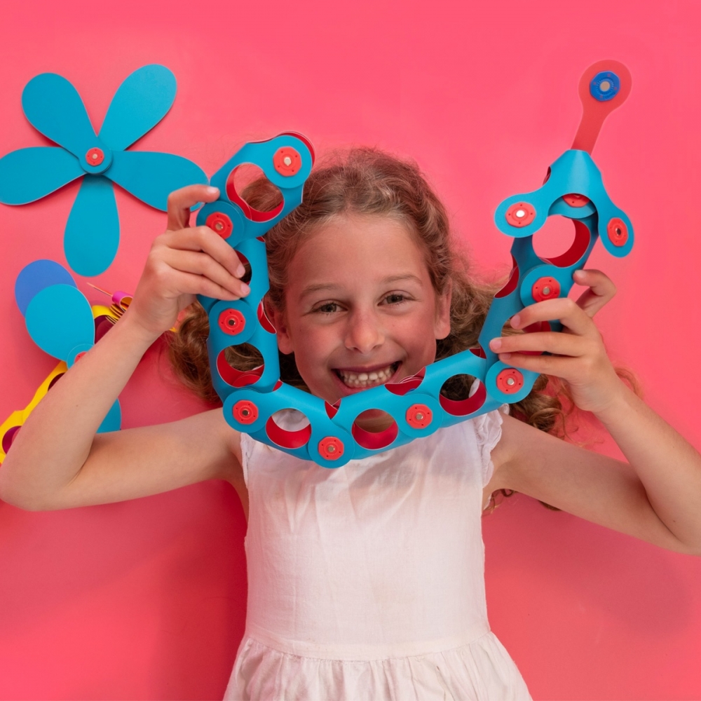 Set Clixo de construit cu magnet, Itsy pack Flamingo-Turquoise 30