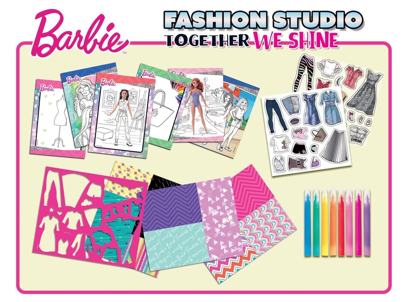 Set de colorat cu activitati Barbie - Fashion Studio