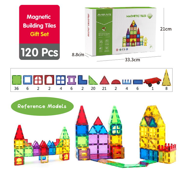 Set de constructie magnetic 3D - 120 piese