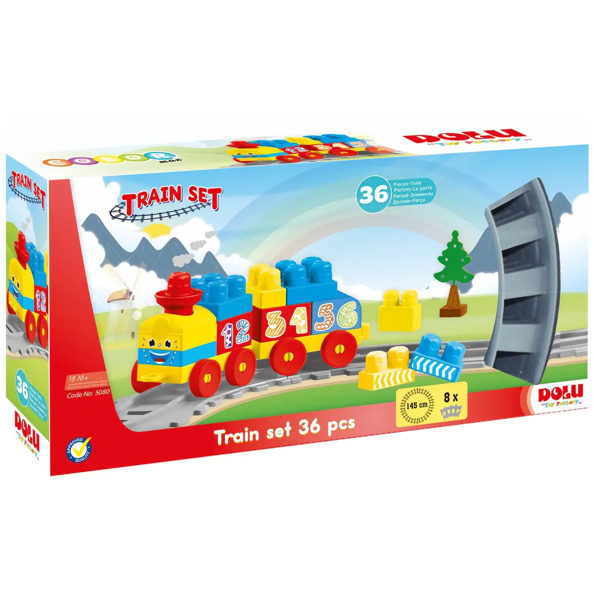 Set de constructii cu trenulet - 36 piese