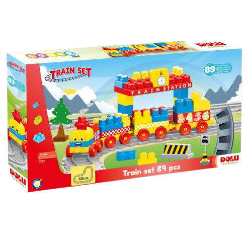 Set de constructii cu trenulet - 89 piese