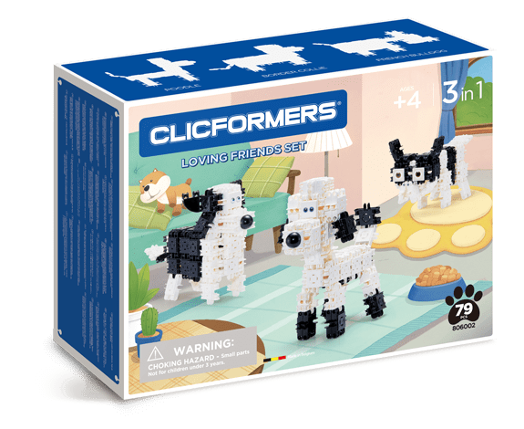 Set de construit Clicformers-Animale prietenoase, 79 piese