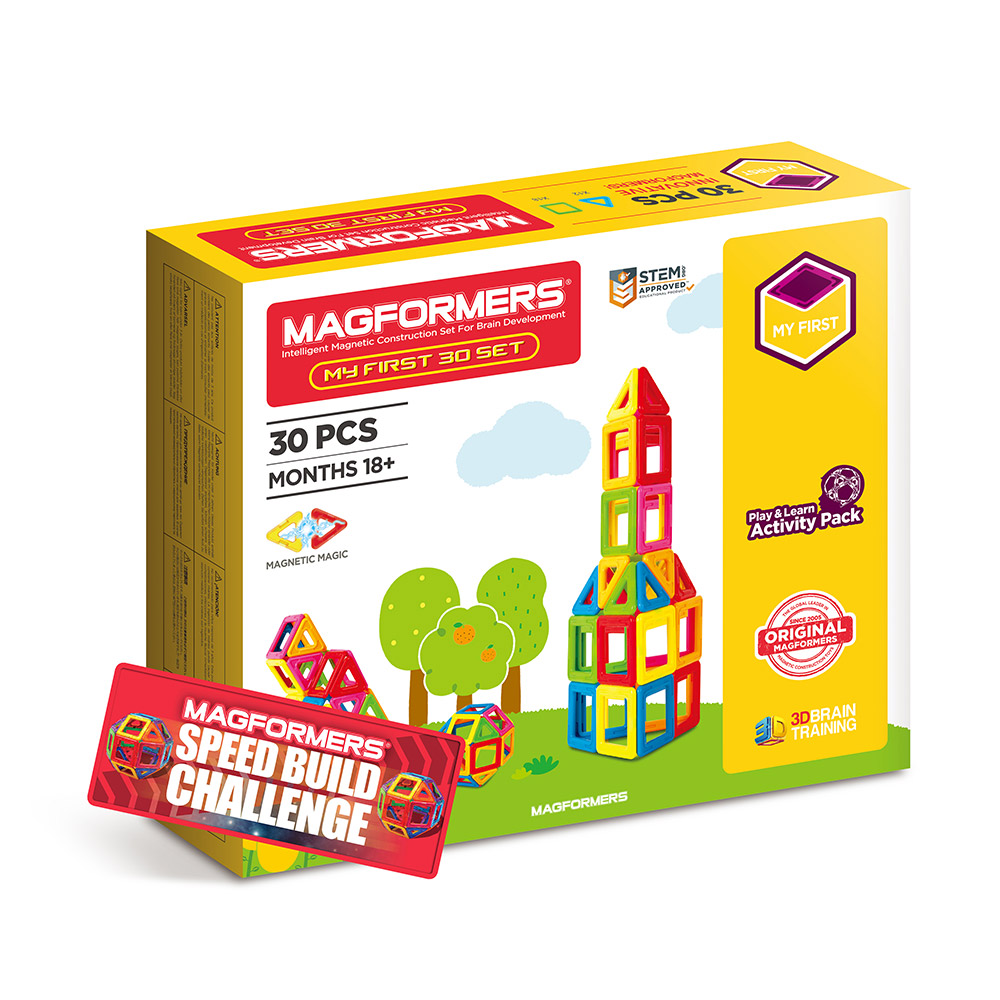 Set magnetic de construit- baza Magformers, 30 piese