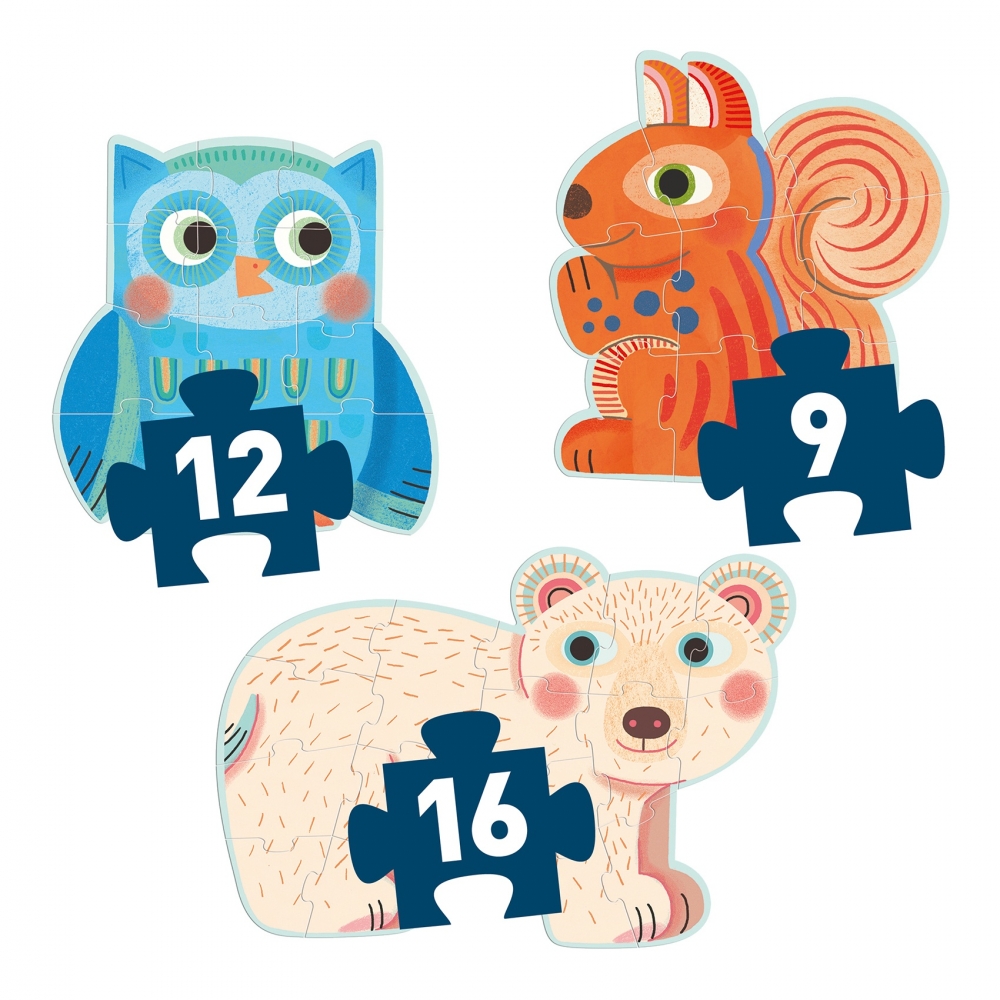 Set Puzzle-uri evolutive In padure, Djeco