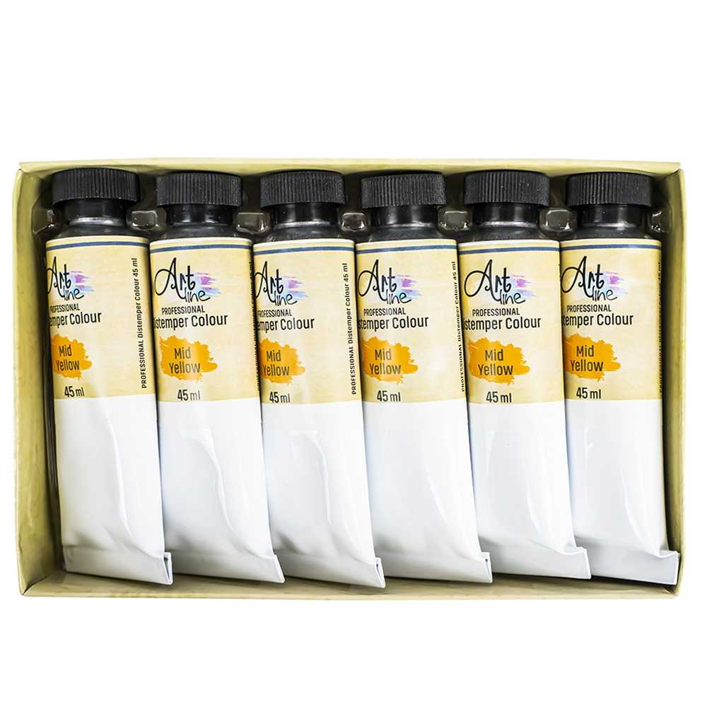 Tempera Art, GALBEN, 45ml, 6 buc/set - ARTLINE