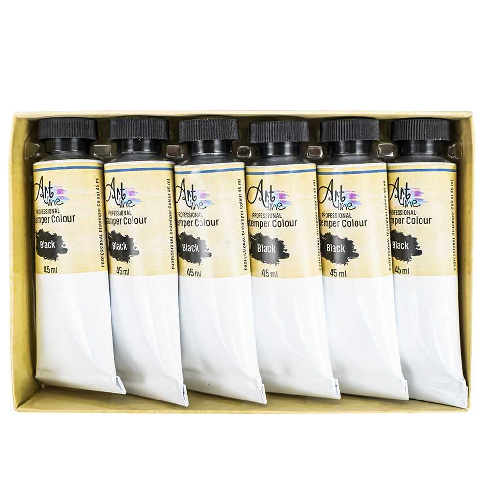 Tempera Art, NEGRU, 45ml, 6buc/set - ARTLINE