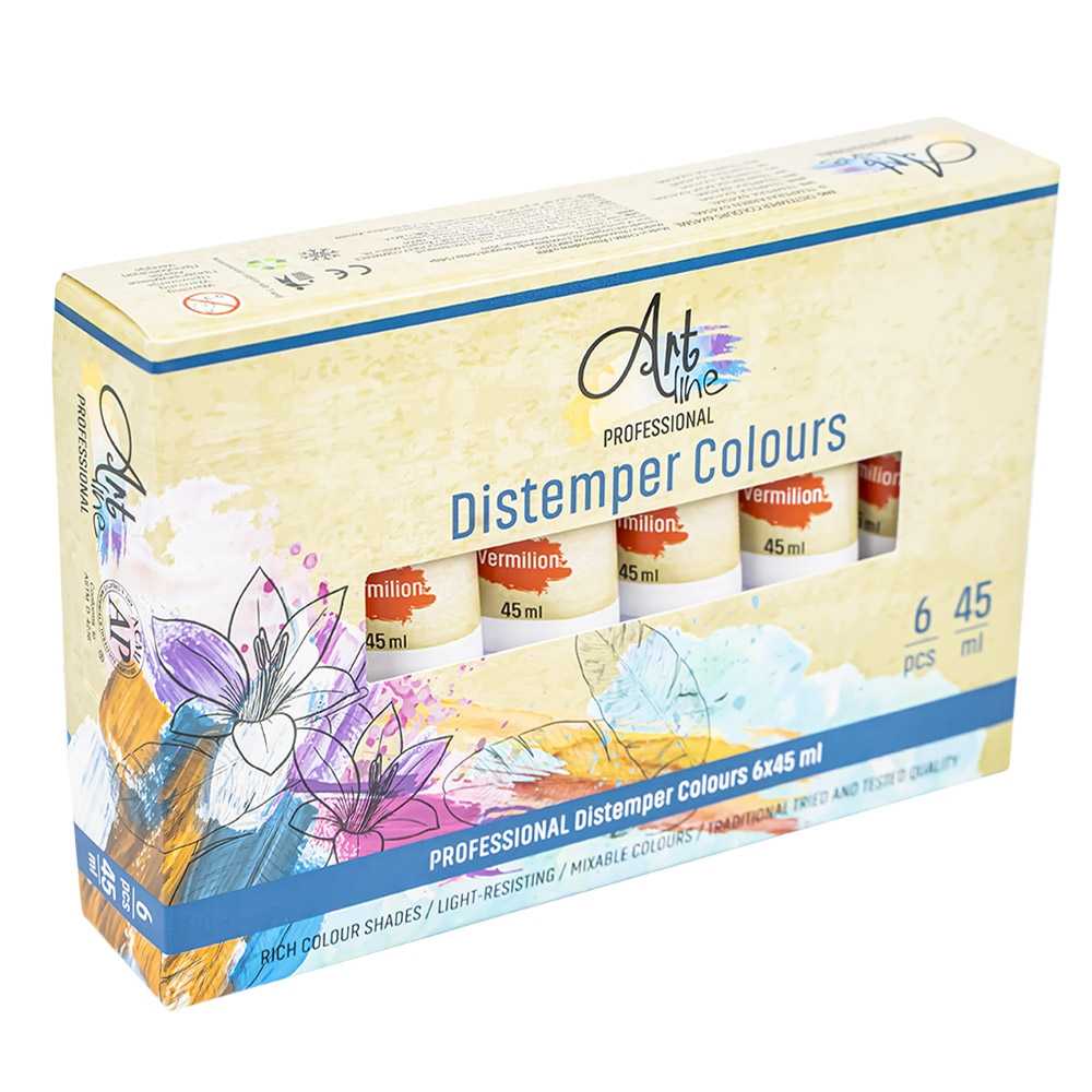 Tempera Art, ROSU, 45ml, 6 buc/set - ARTLINE