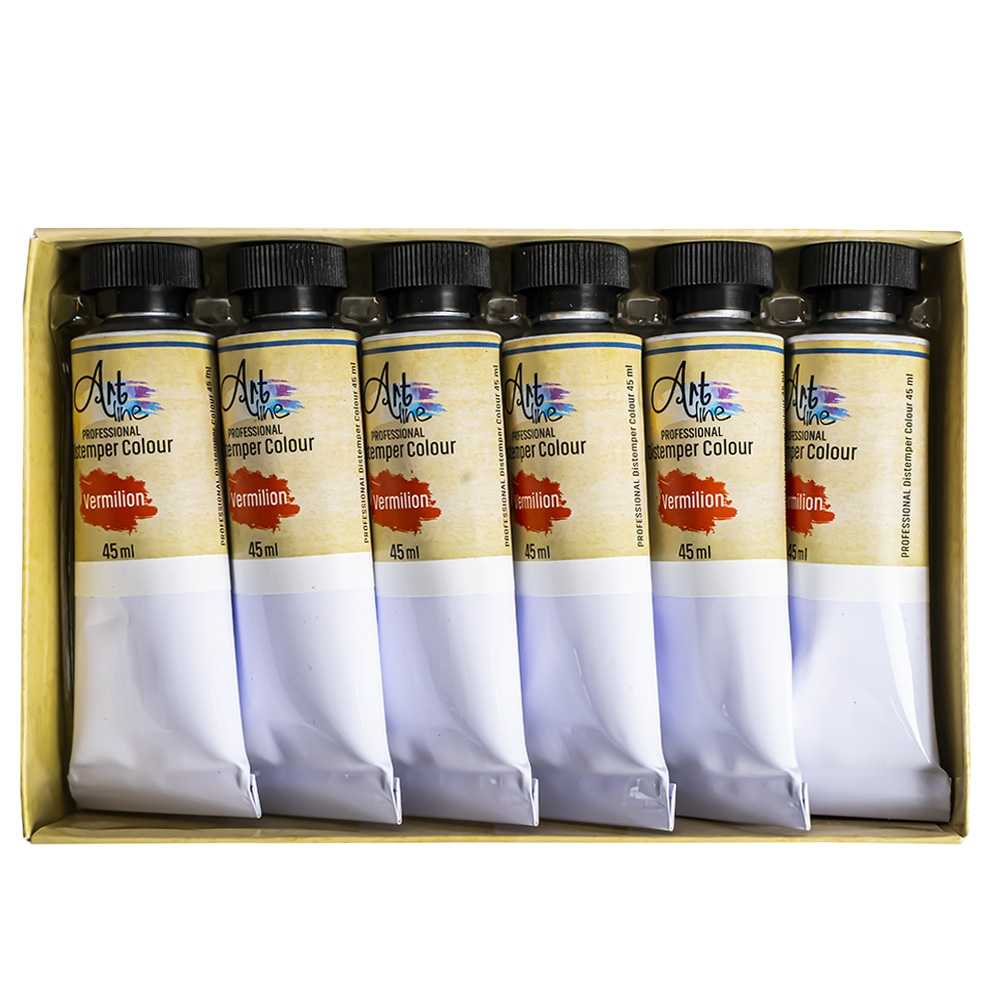 Tempera Art, ROSU, 45ml, 6 buc/set - ARTLINE