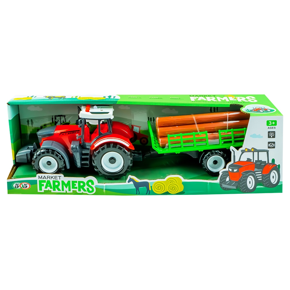 Tractor cu remorca lemne