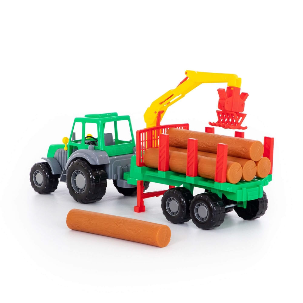 Tractor cu remorca + lemne - Altay, 61x17x25 cm, Polesie