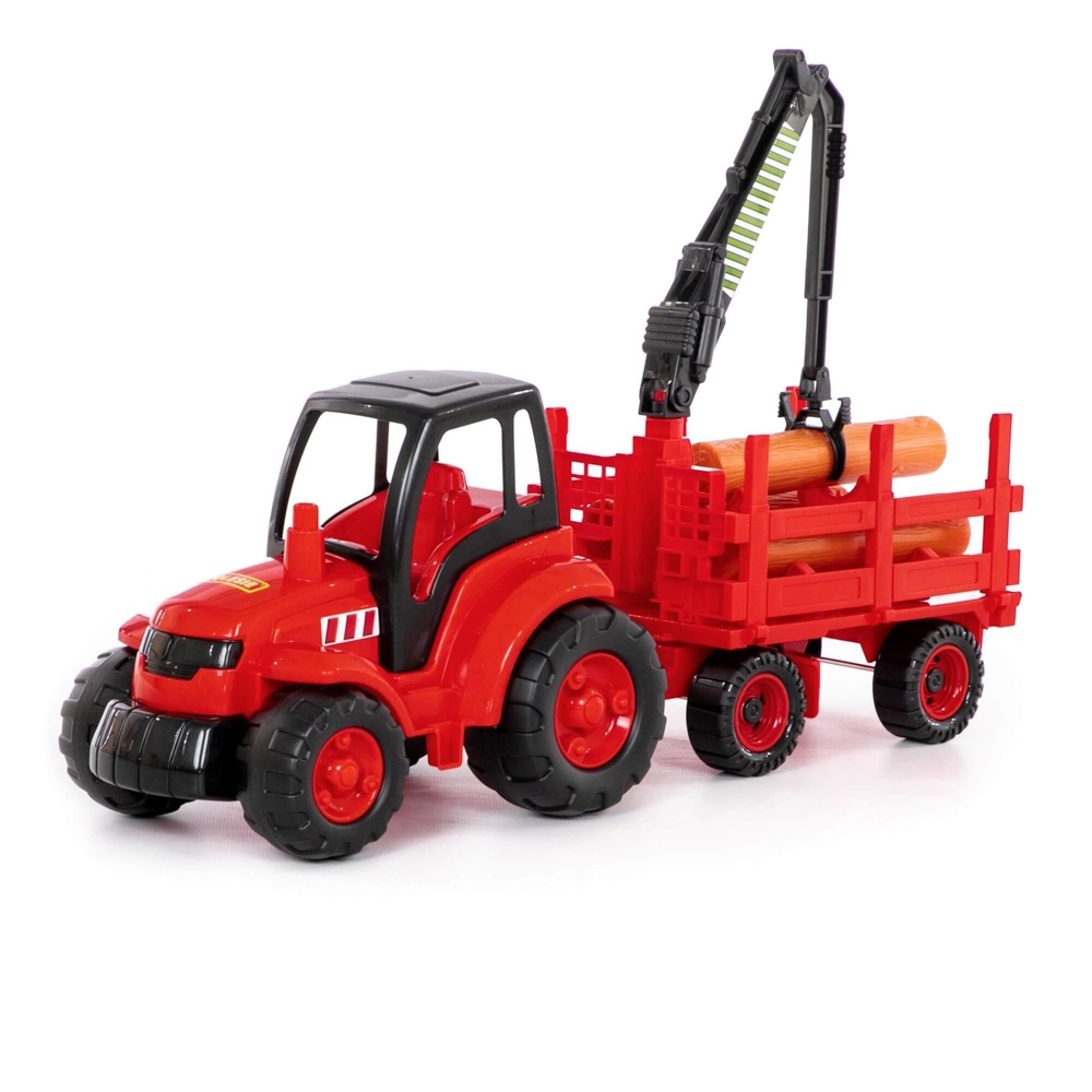 Tractor cu remorca lemne - Champion, 68x22x26 cm, Polesie