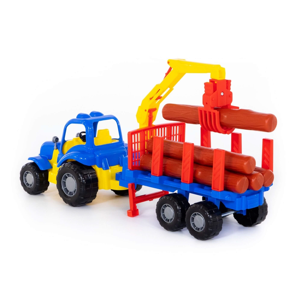 Tractor cu remorca + lemne - Hardy, 47x13x20 cm, Polesie